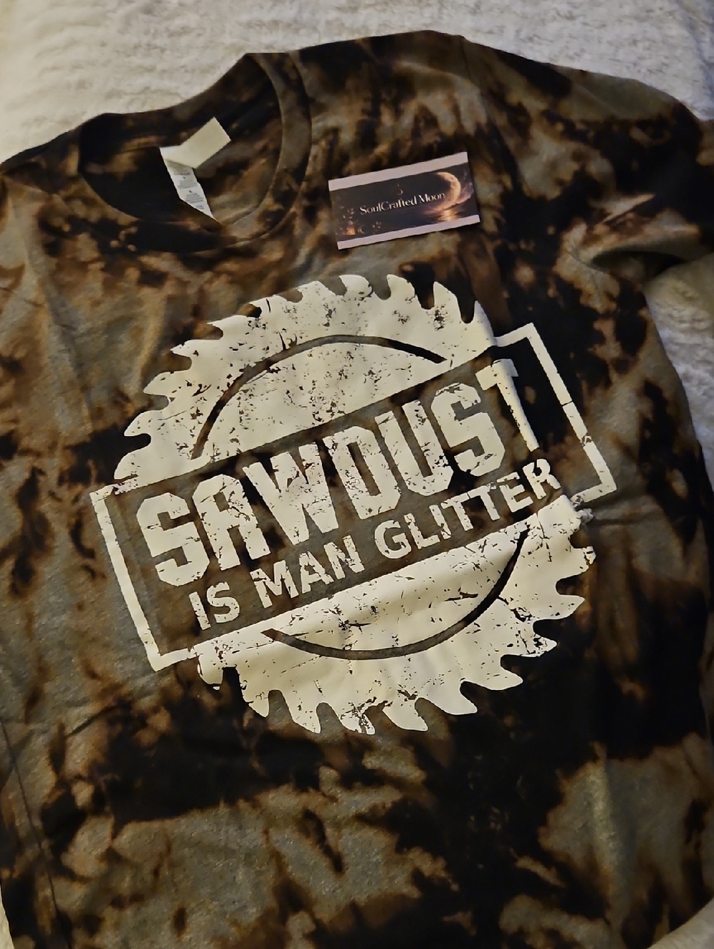Bella Canvas Black & Brown Tie-Dye 'Sawdust Is Man Glitter' Tee